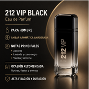 Perfume Hombre 212 VIP Black Aroma Dulce Nocturno