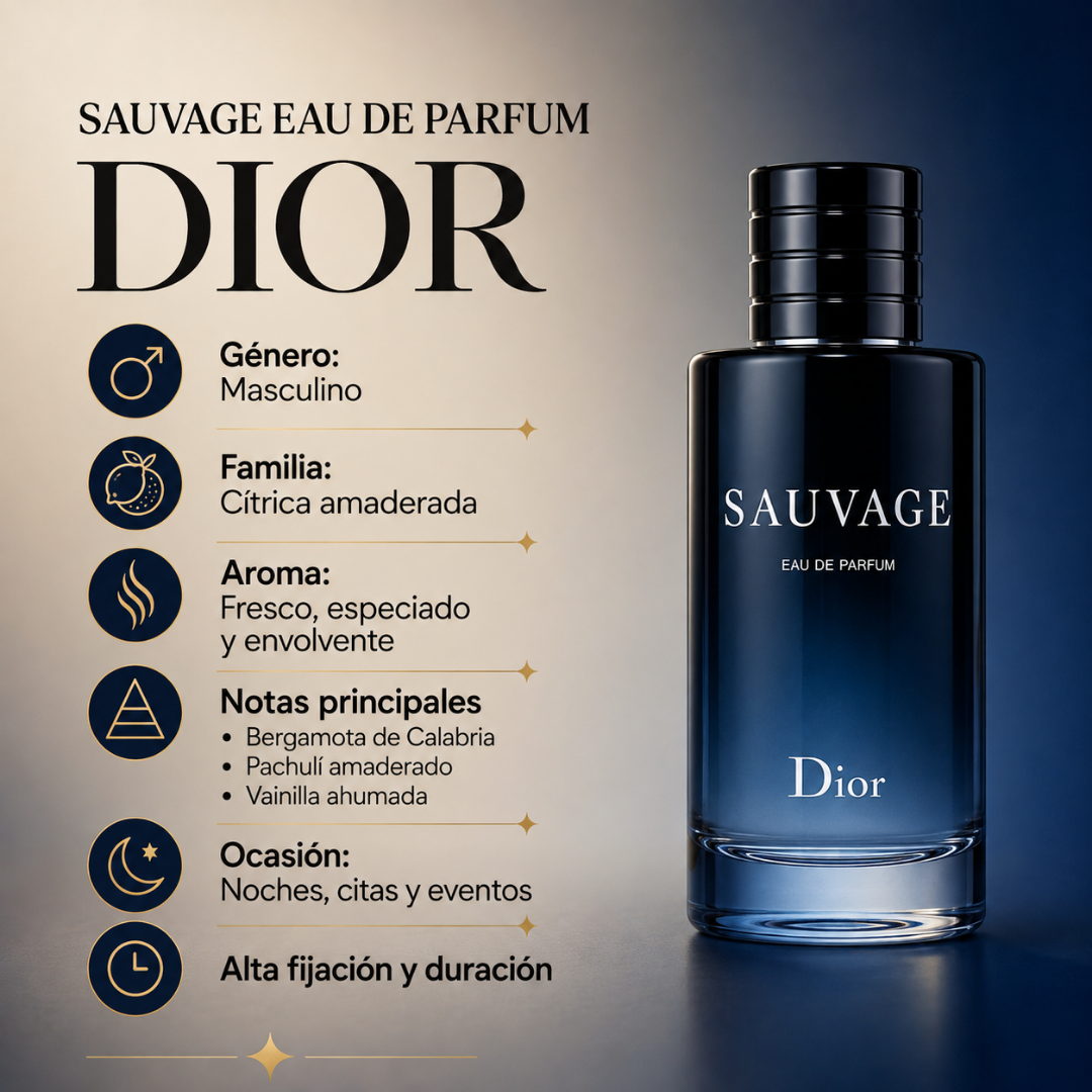 Perfume Hombre Sauvage Aroma Fresco Intenso