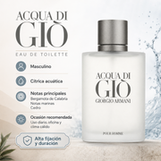 Perfume Hombre Acqua Di Gio Aroma Fresco Acuático