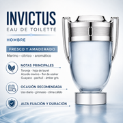 Perfume Hombre Invictus  Aroma Fresco Acuático Tipo Deportivo