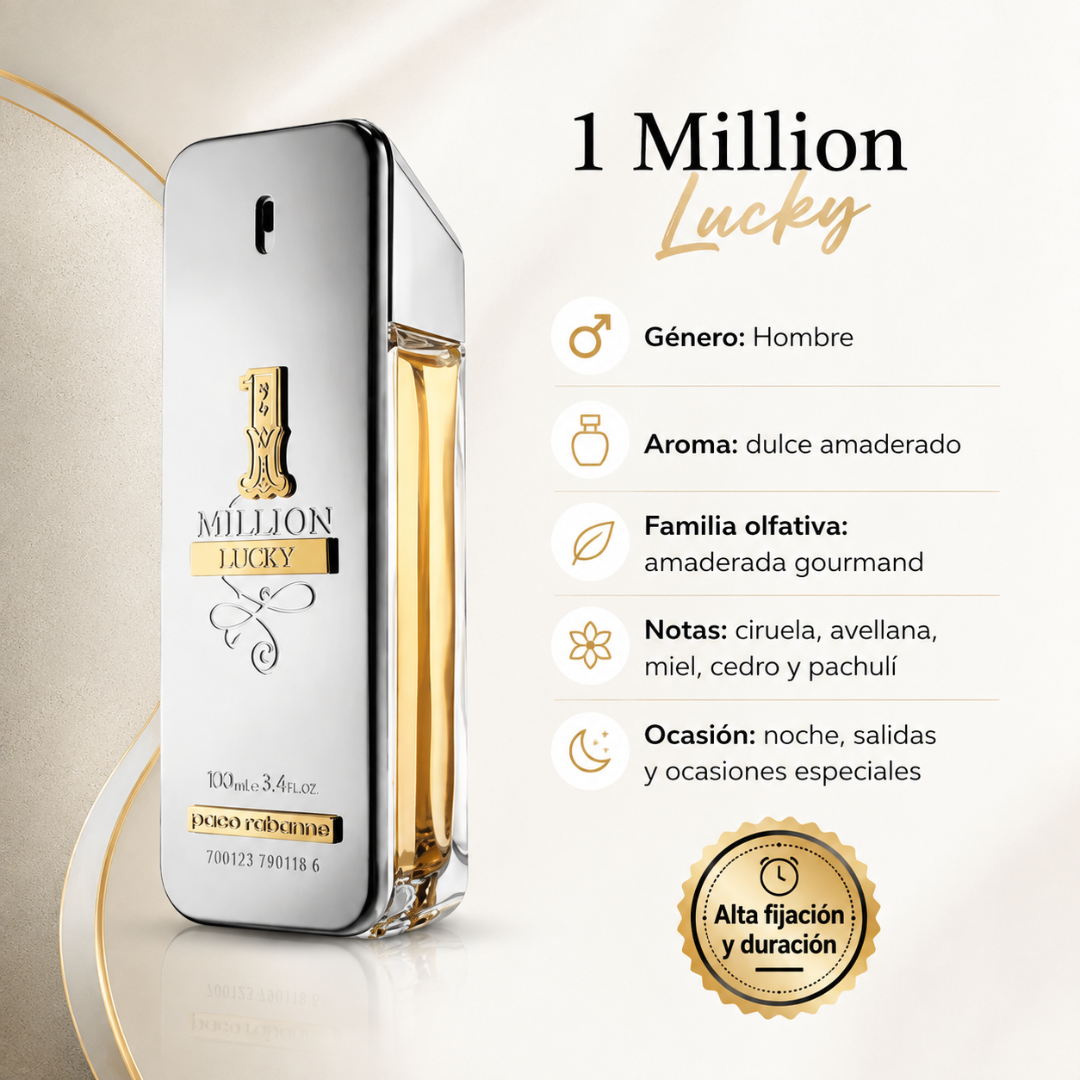 Perfume Hombre One Million Lucky Aroma Dulce Amaderado