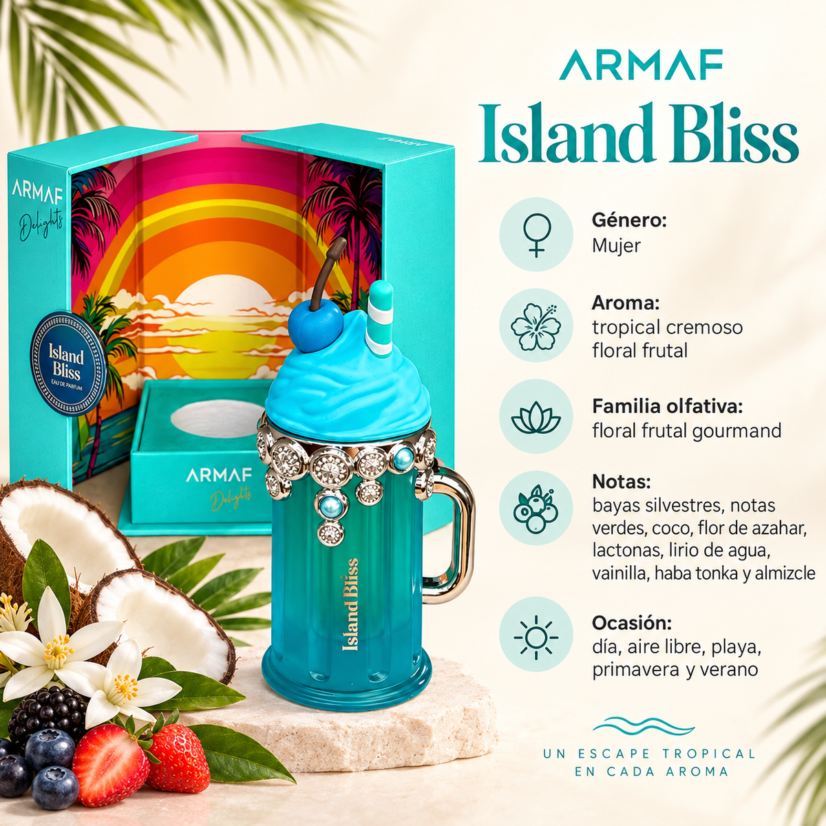 Perfume Mujer Island Bliss Aroma Tropical Fresco