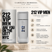 Perfume Hombre 212 VIP Men Aroma Dulce Nocturno