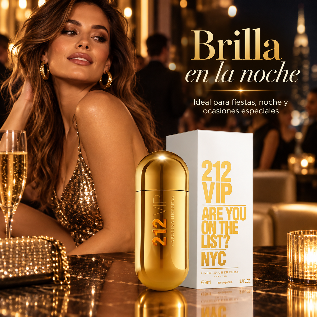 Perfume Mujer 212 VIP Aroma Glamurosa Nocturno