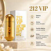 Perfume Mujer 212 VIP Aroma Glamurosa Nocturno