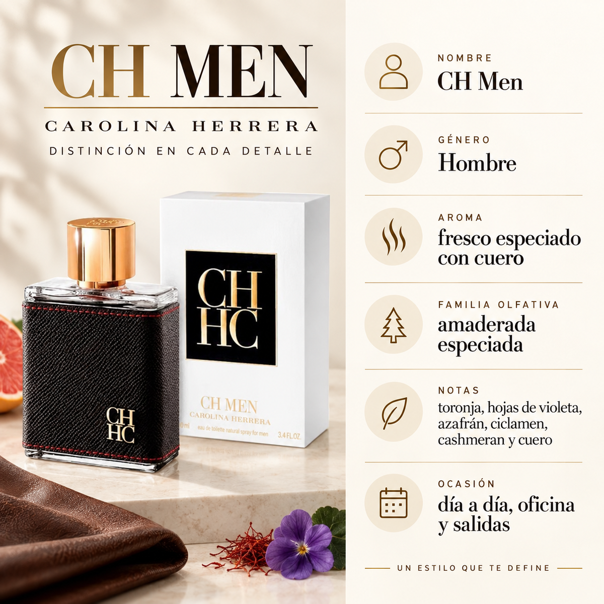Perfume Hombre CH Men Aroma Elegante Masculino