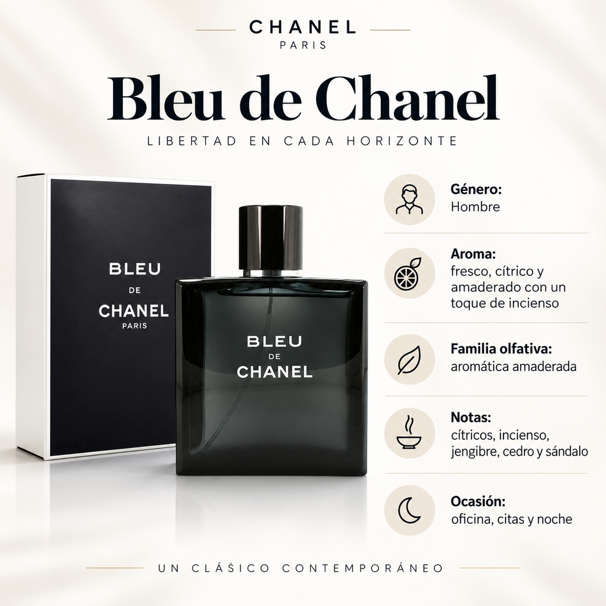 Perfume Hombre Bleu Aroma Fresco Elegante