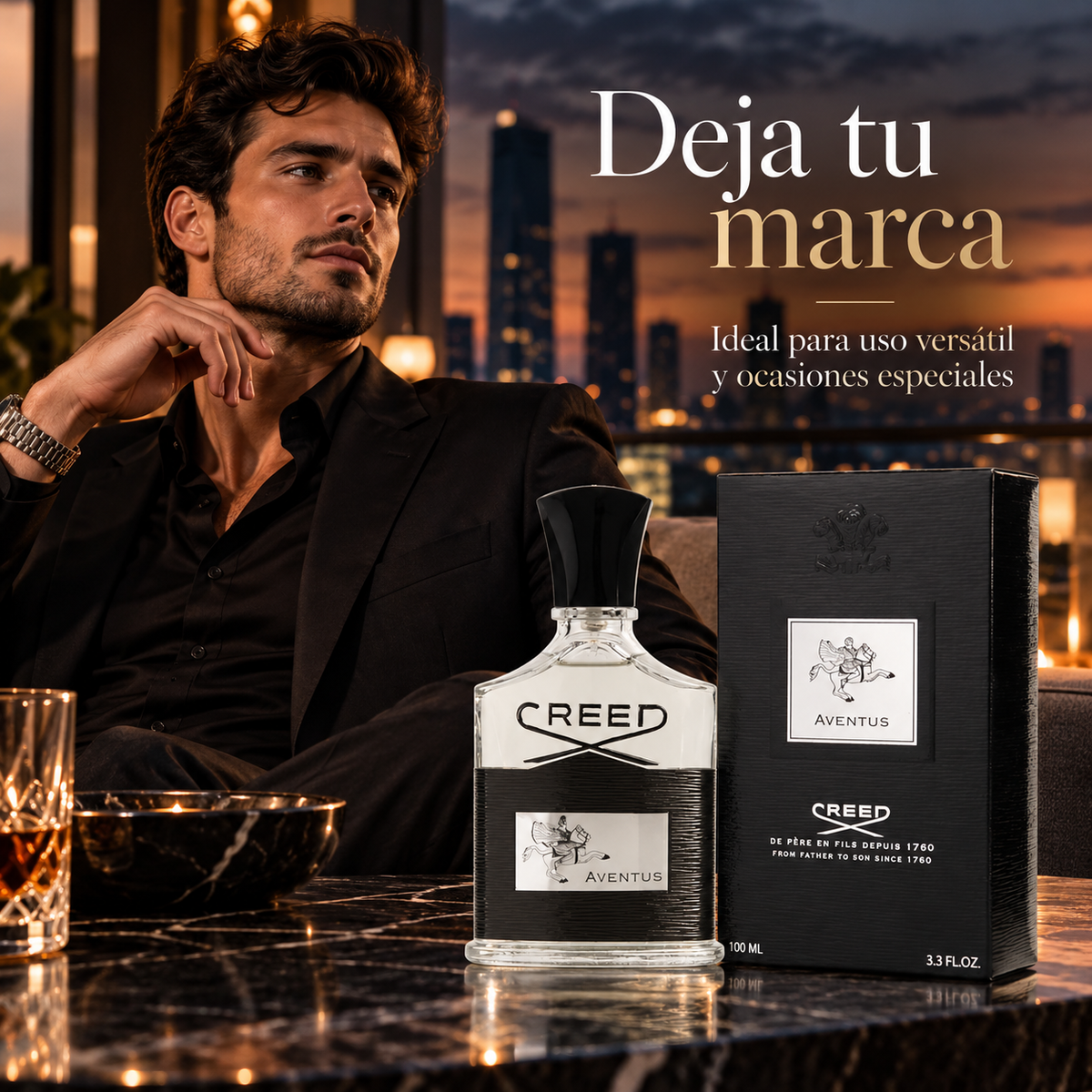 Perfume Hombre Creed Adventus  Aroma Amaderado Elegante