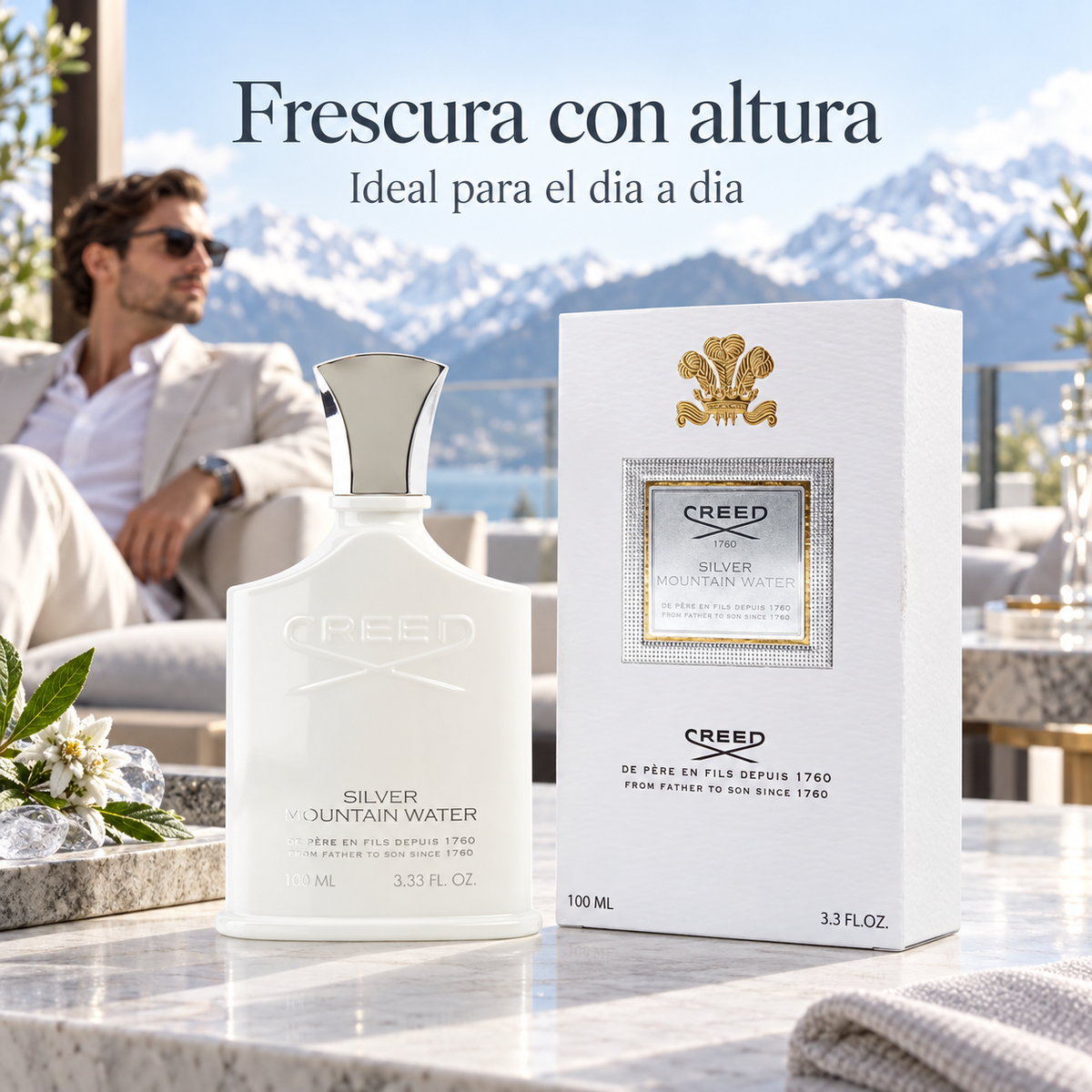 Perfume Hombre Silver Mountain Water Aroma Fresco Elegante