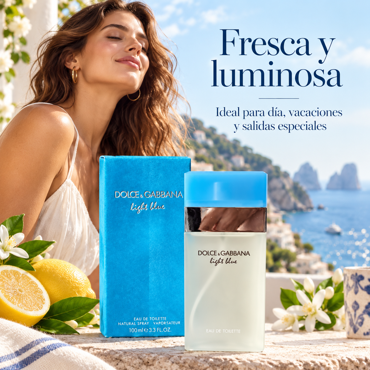 Perfume Mujer Light Blue Aroma Fresco Cítrico Uso Diario Elegante