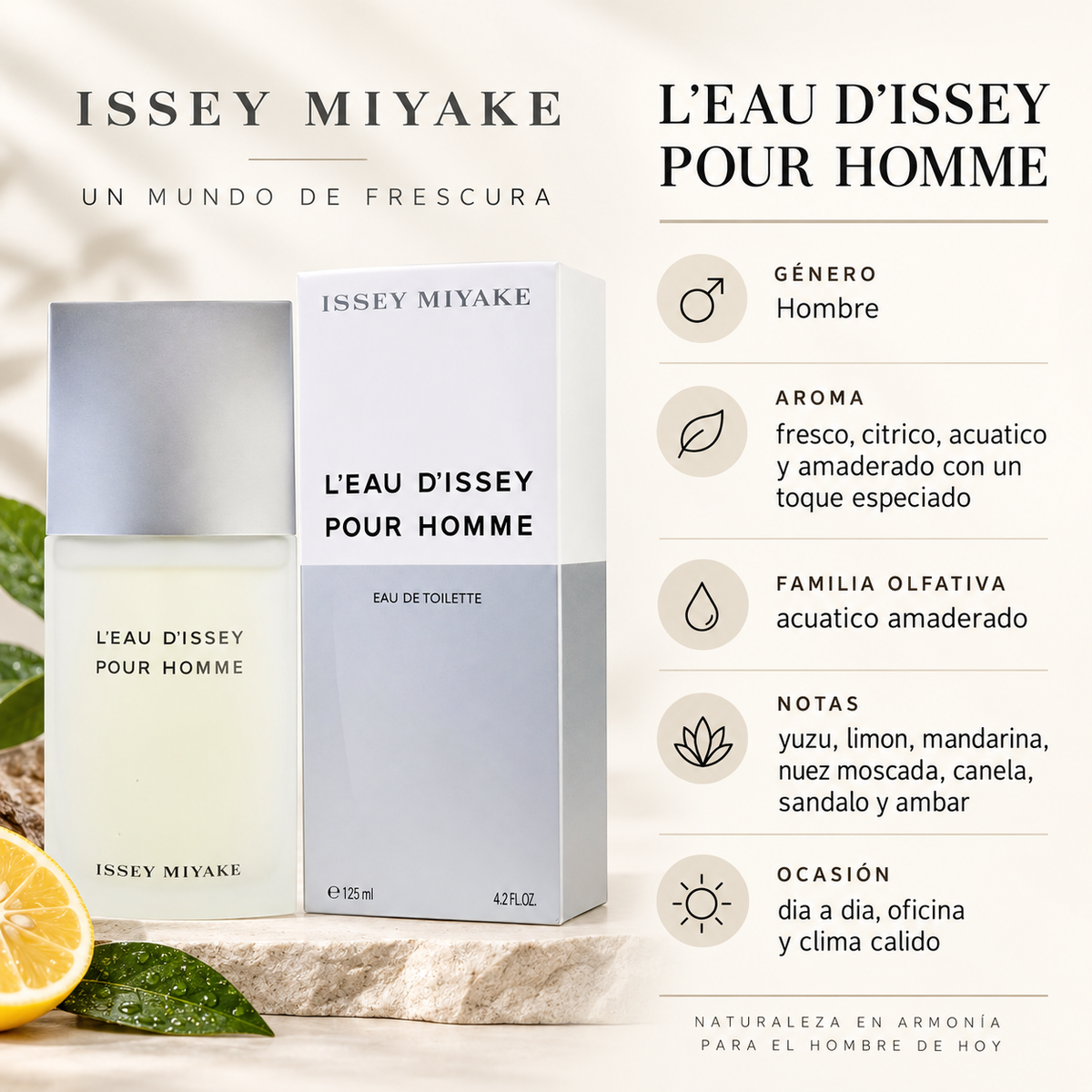 Perfume Hombre Issey Miyake Aroma Fresco Acuático