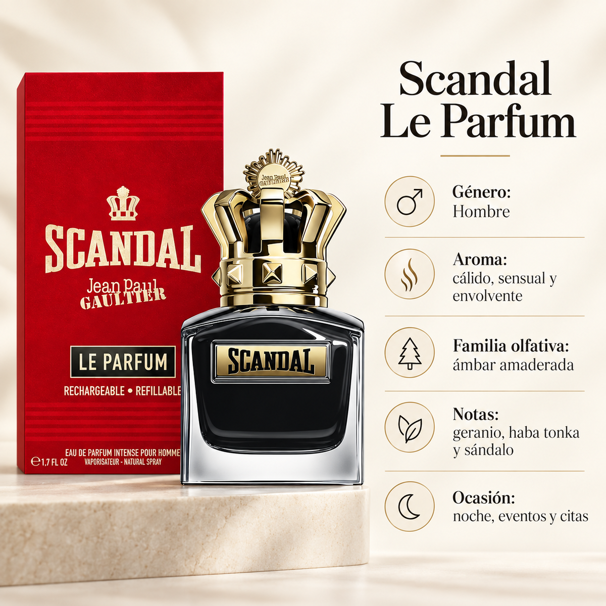 Perfume Hombre Scandal Aroma Dulce Intenso Elegante