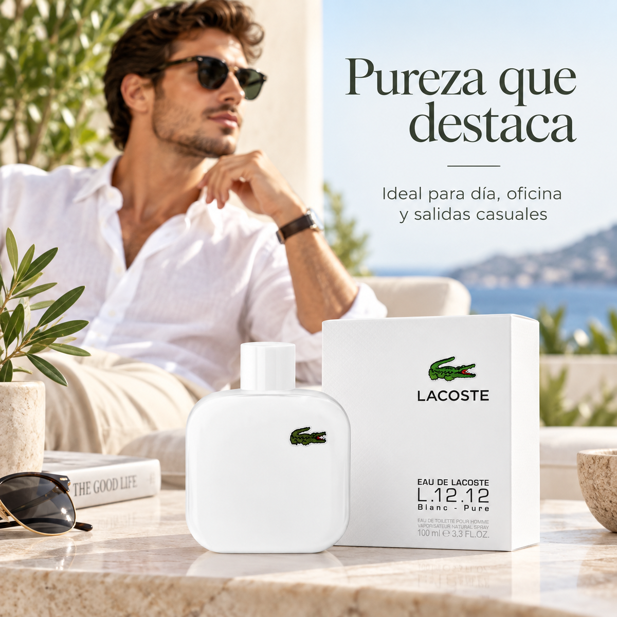 Perfume Blanc Lacoste Hombre Aroma Fresco Deportivo Elegante