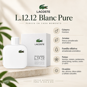 Perfume Blanc Lacoste Hombre Aroma Fresco Deportivo Elegante