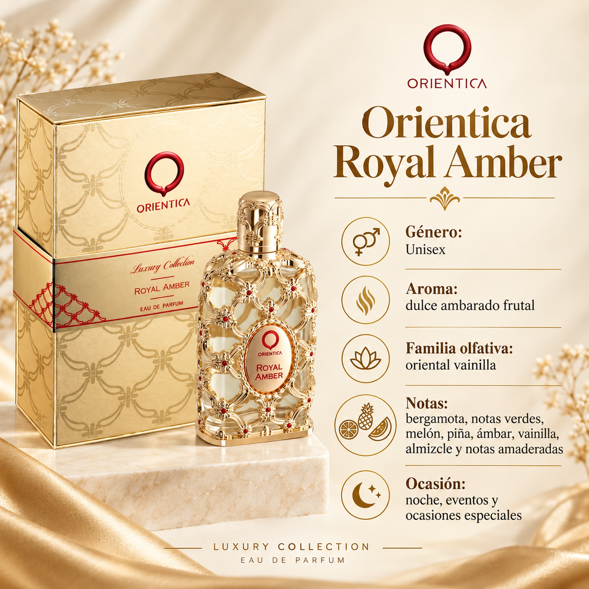 Perfume Unisex Amber oud  Aroma Oriental Intenso