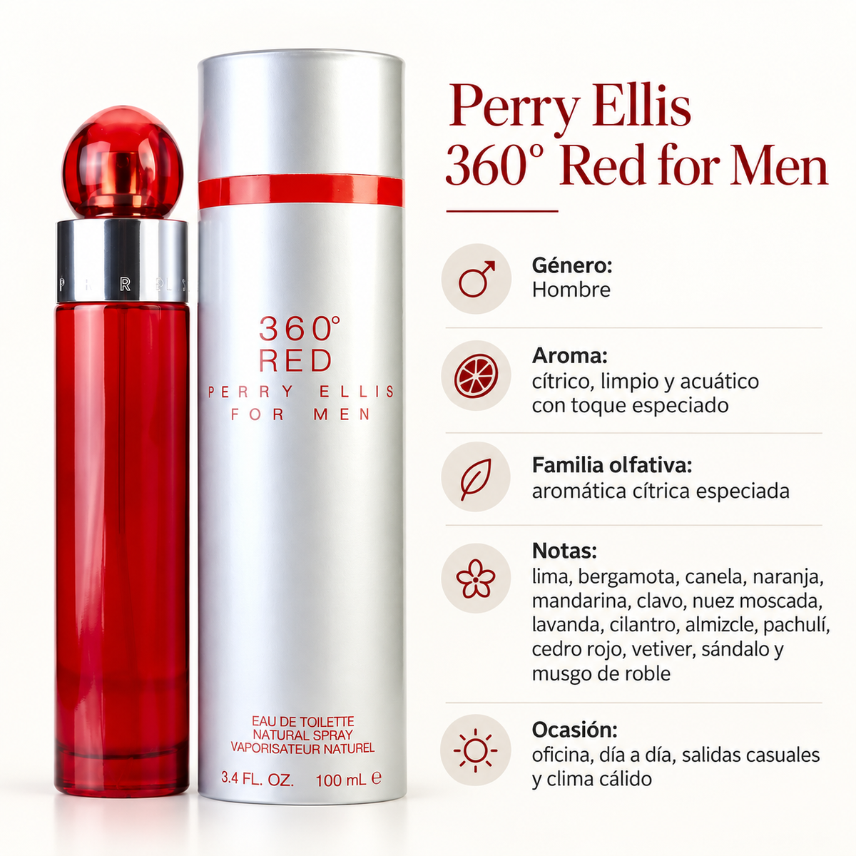 Perfume Hombre 360 Red Aroma Fresco Especiado